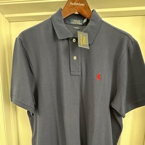 Ralph Lauren Men's Polo Shirt in Navy with Red Logo